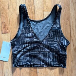 Lululemon Power Pivot Everlux Tank Top Motif Black